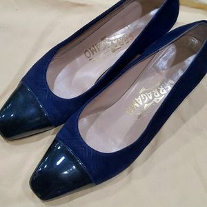 Blue Ferragamo pumps